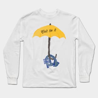 Yellow umbrella and blue horn black - Wait for it - pink Long Sleeve T-Shirt